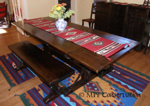 IMPERIAL MONTEREY DINING TABLE + BENCHES